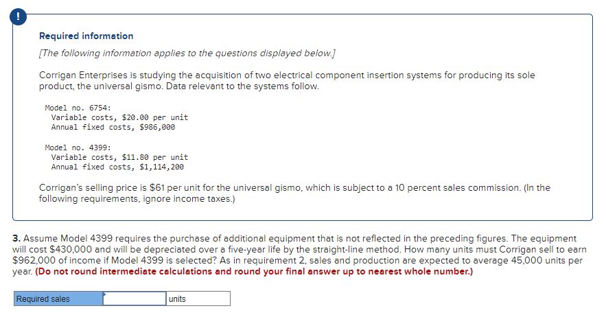 Required information {The foiiowing information