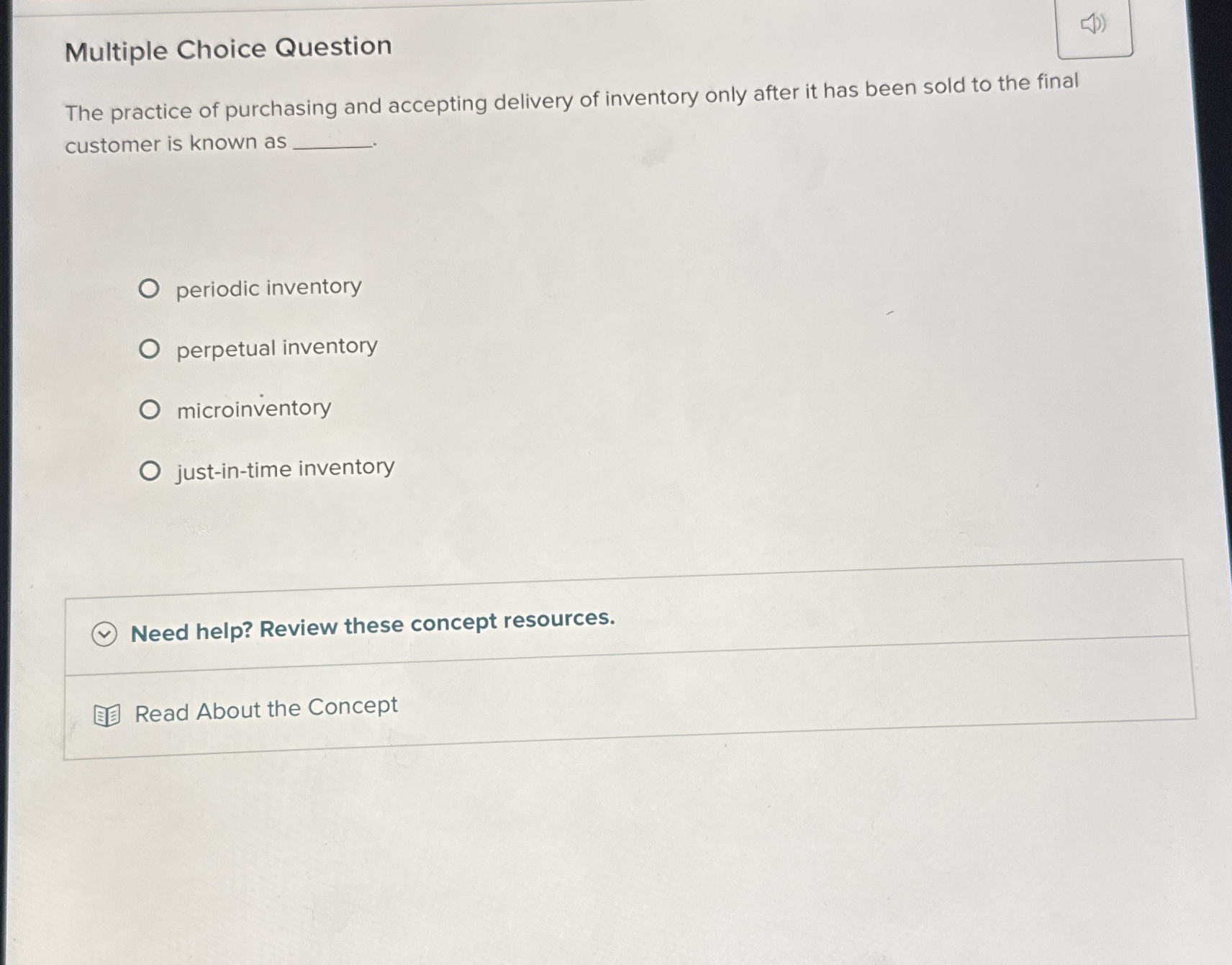Multiple Choice Question The practice of