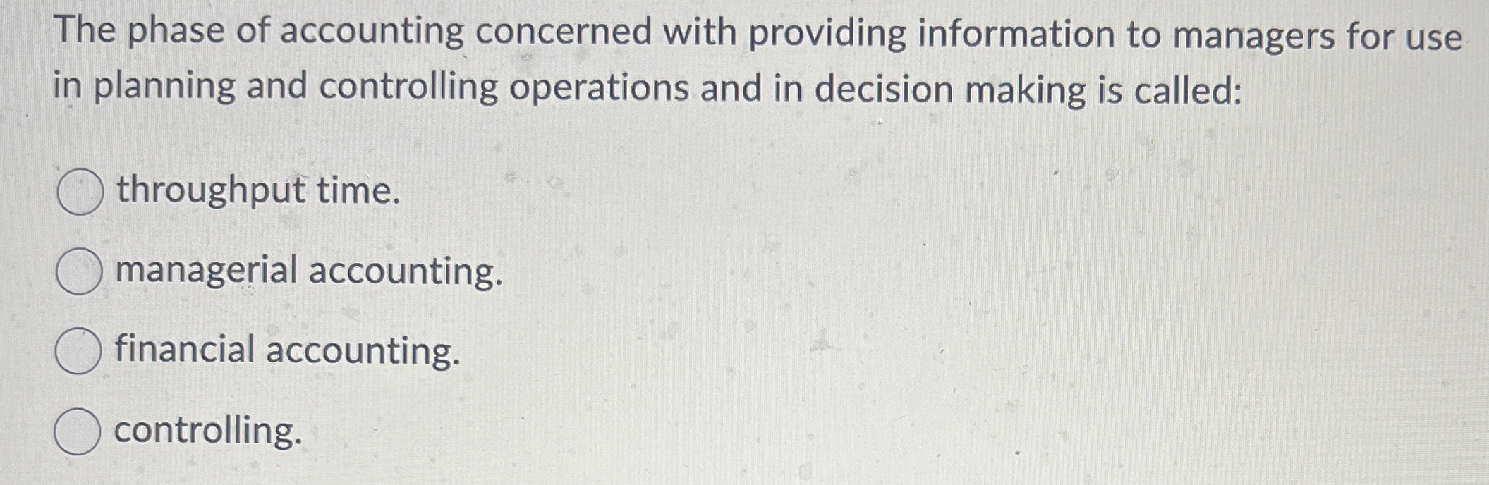 The phase of accounting concerned with providing