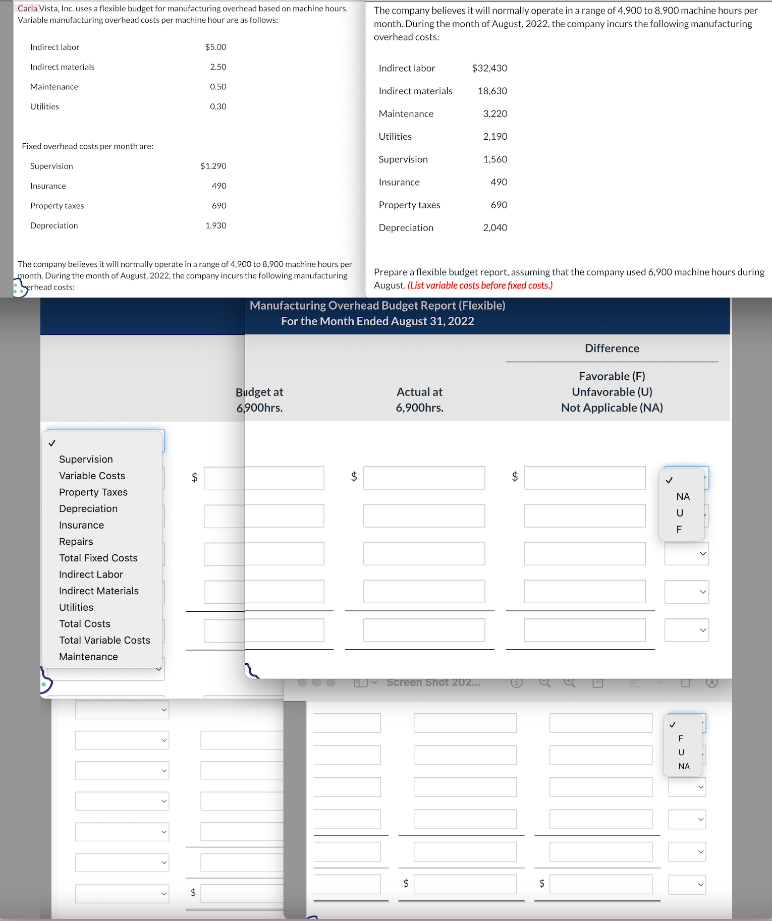 Carla Vista, Inc. uses a flexible budget for