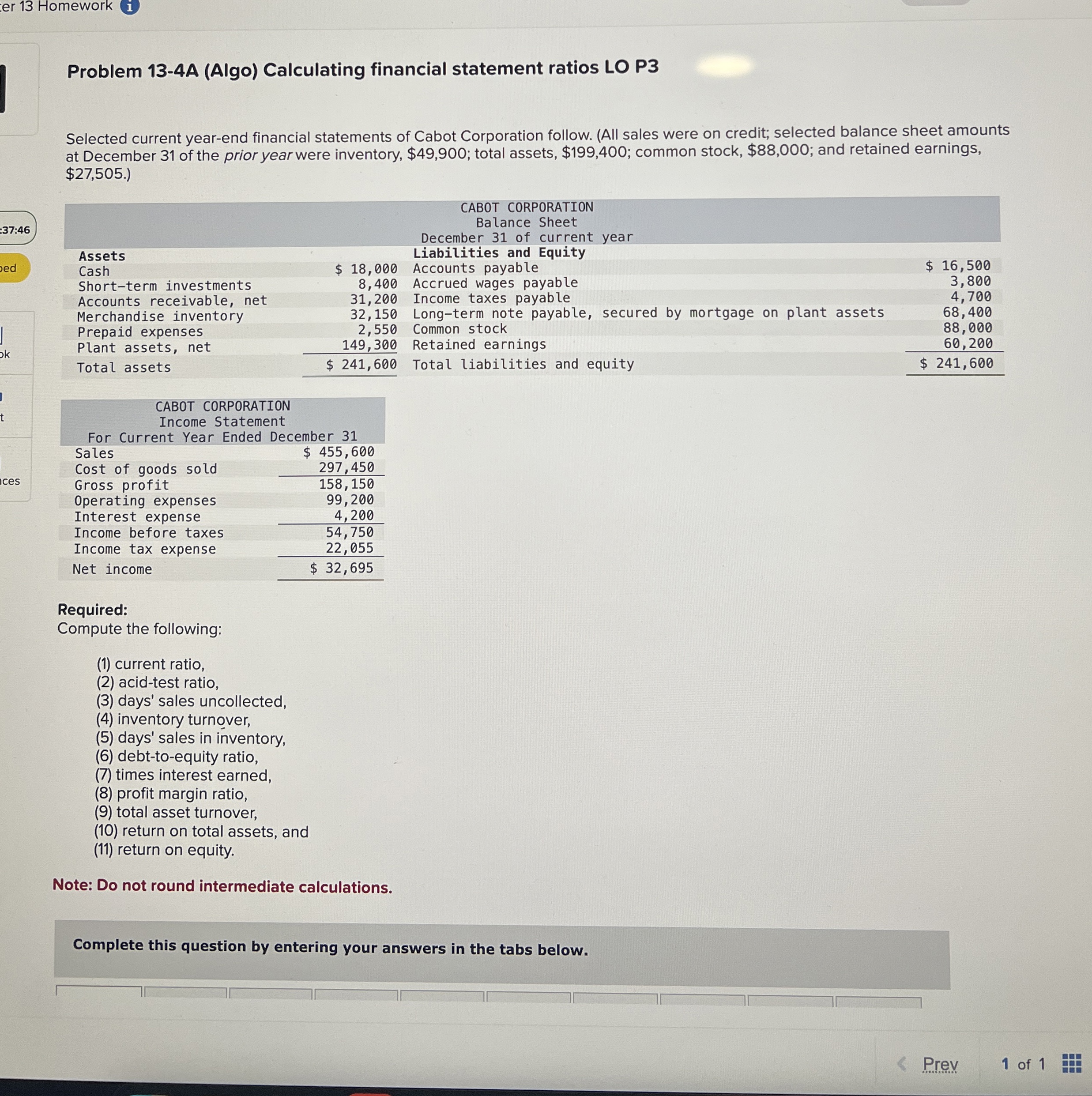 er 1 3 Homework Problem 1 3 - 4 A ( Algo )