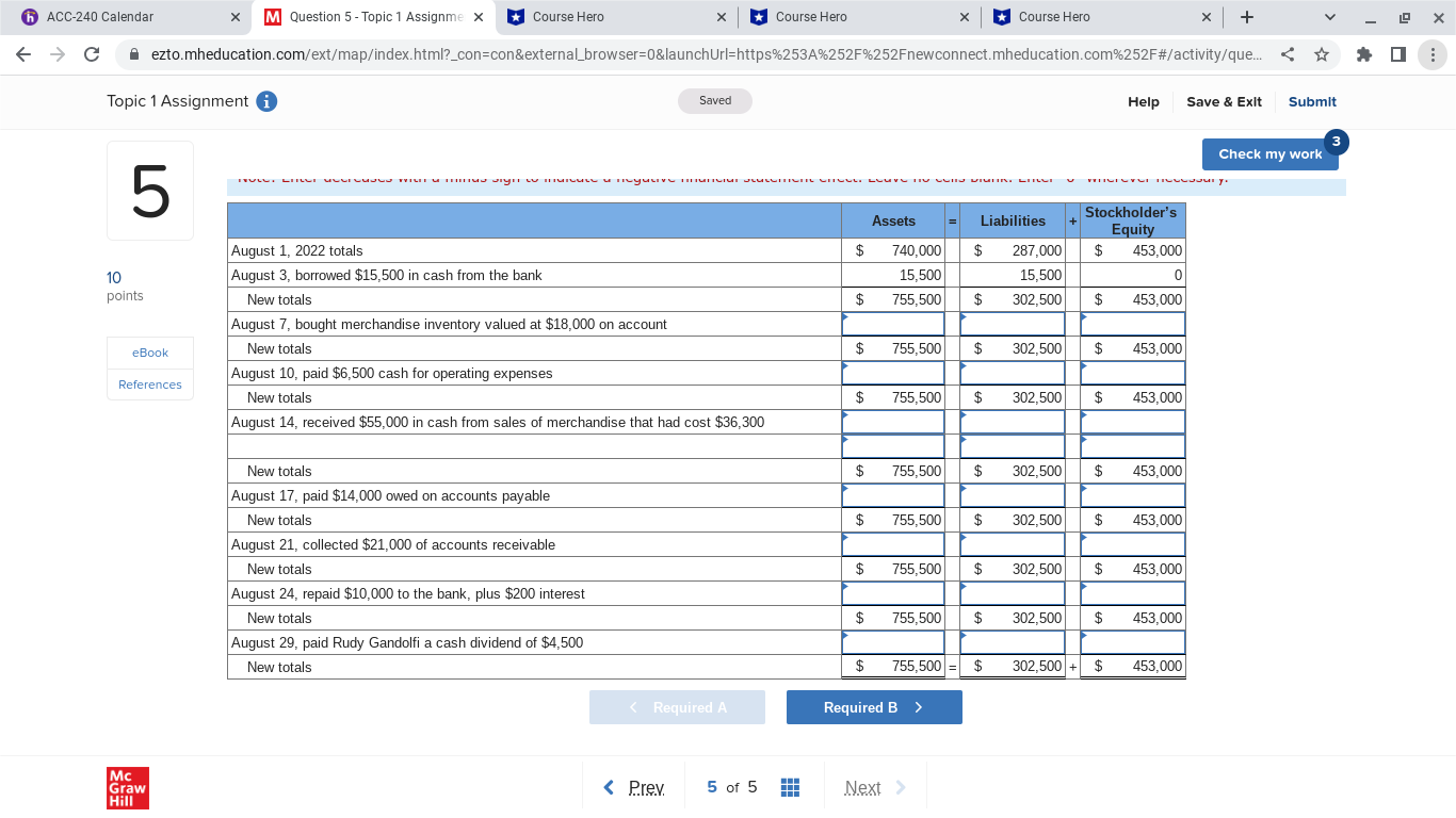 HELP ME PLZ K ACC-240 Calendar X M Question 5 -