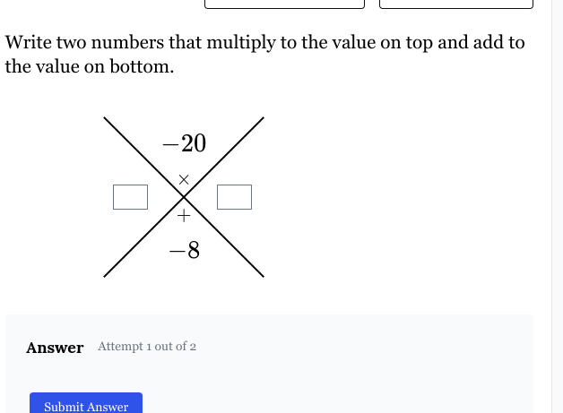 answer this Write two numbers that multiply to