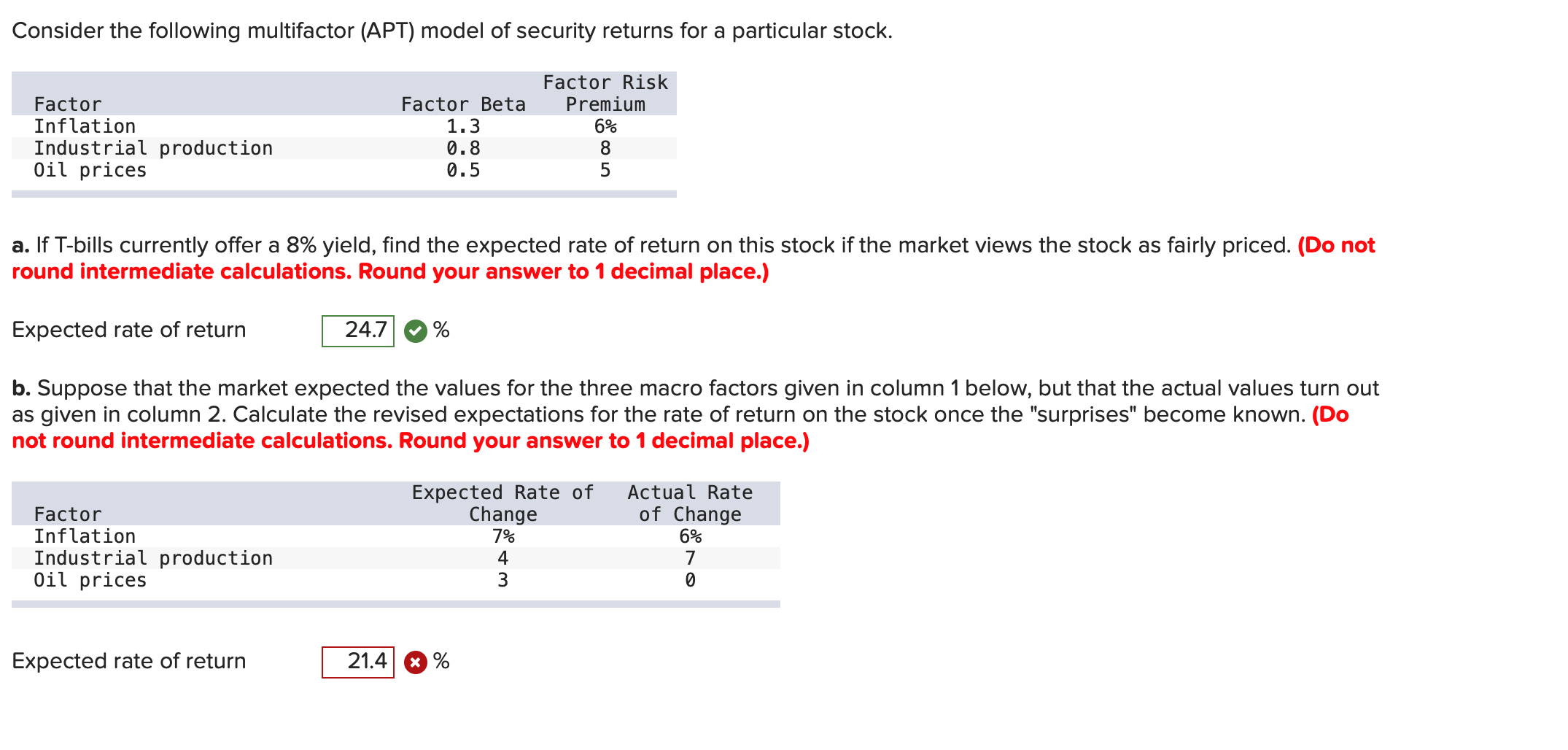 Consider the following multifactor (APT) model of