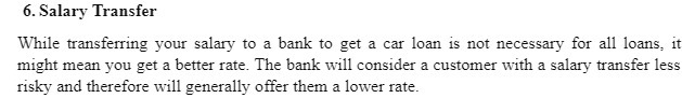 6. Salary Transfer While transferring your salary
