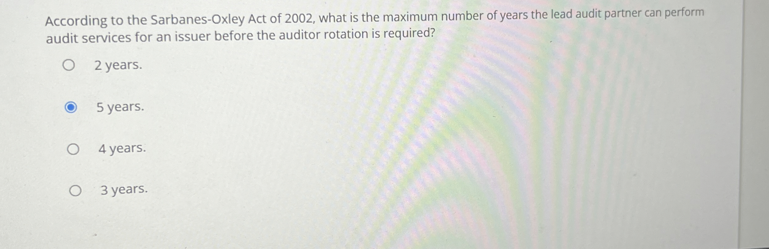 According to the Sarbanes - Oxley Act of 2 0 0 2