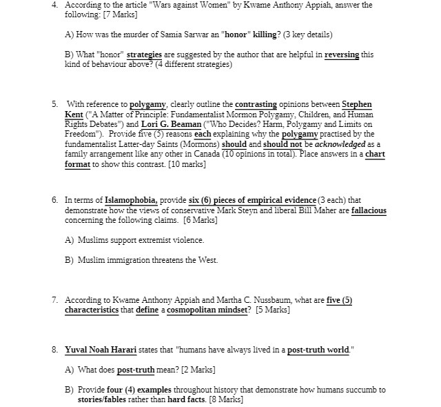 4. According to the article "Wars against Women"