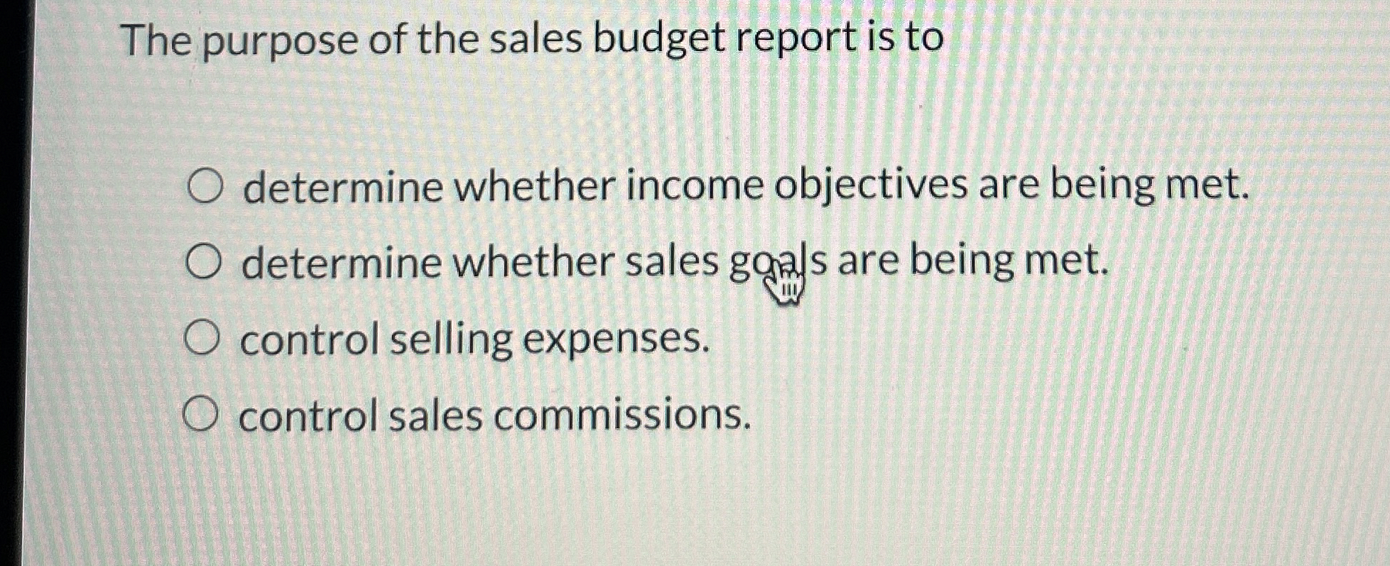 The purpose of the sales budget report is to