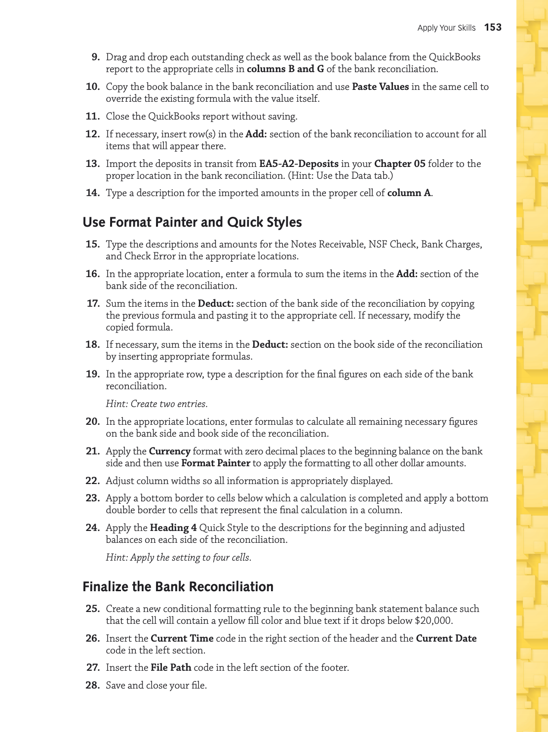 EAS-Az Create a. Bank Reconciliation for Tasters