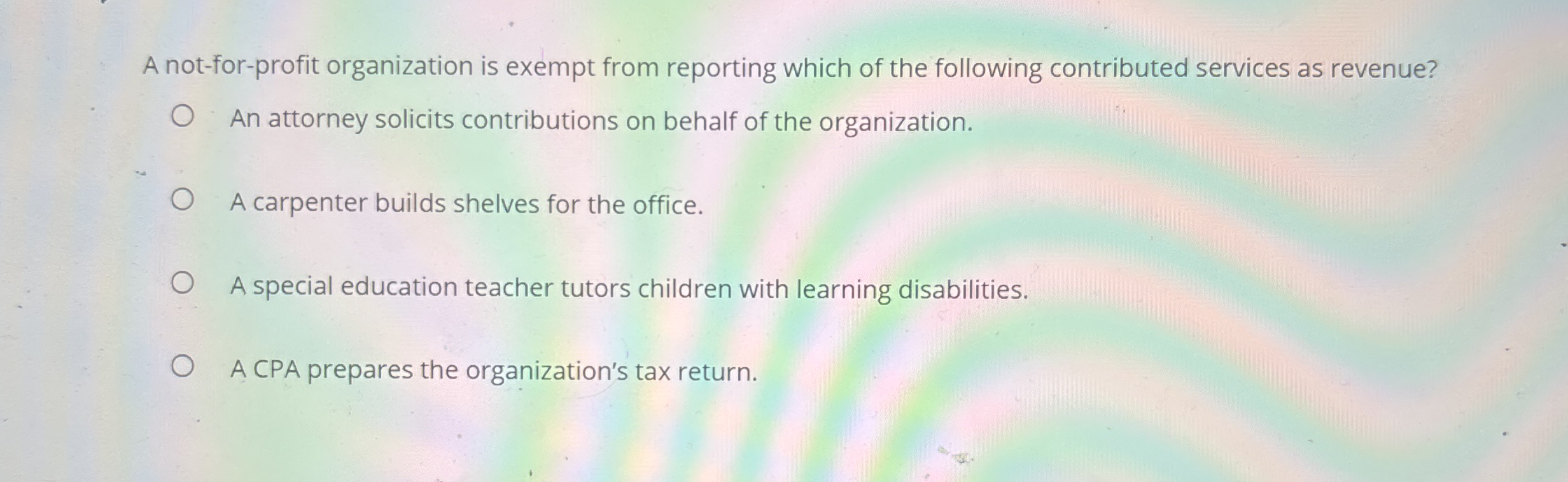 A not - for - profit organization is exempt from