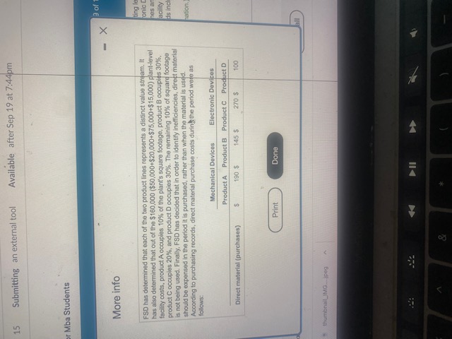 Mba Students Accounting report (in thousands of