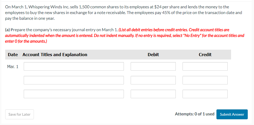 On March 1 , Whispering Winds Inc. sells 1 , 5 0