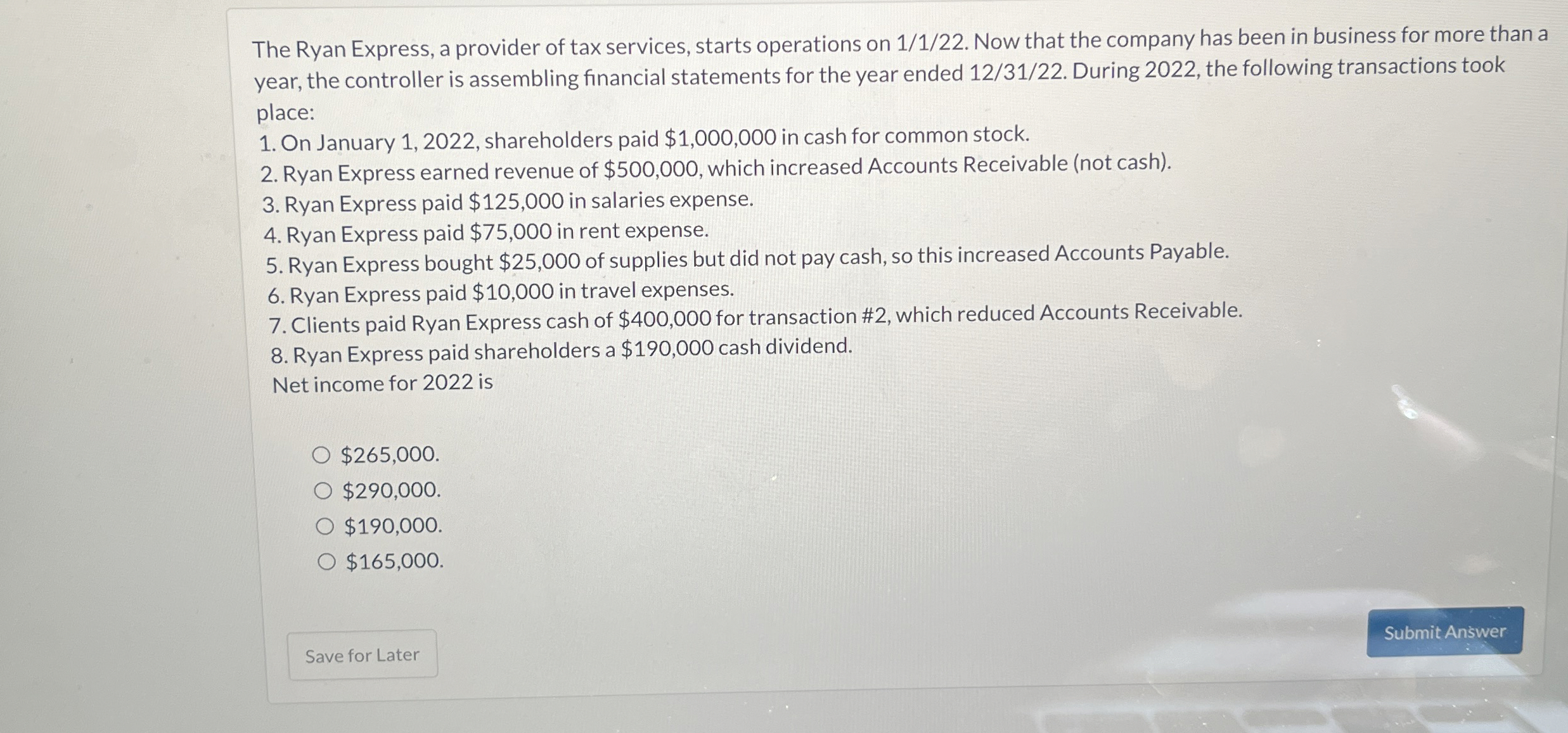 The Ryan Express, a provider of tax services,