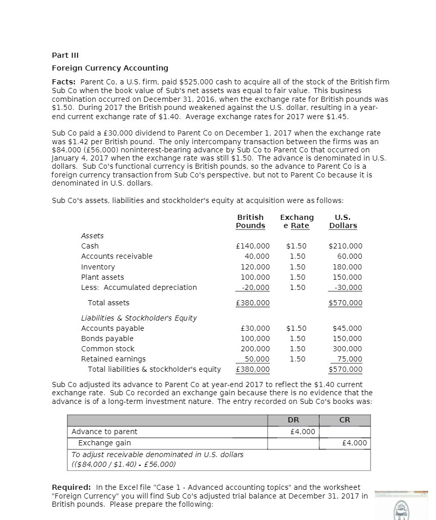 Part III Foreign Currency Accounting Facts: