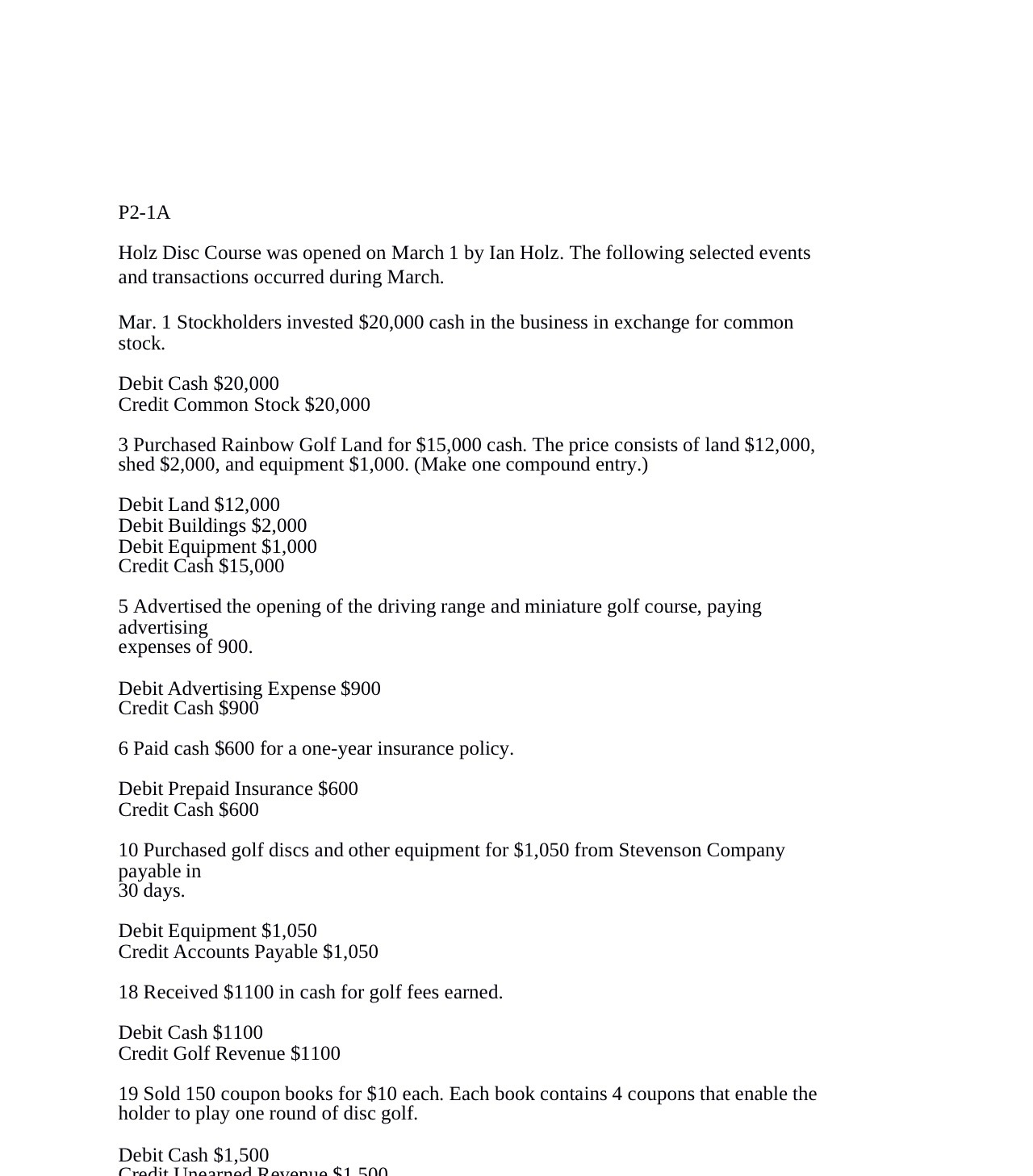 P2-1A Holz Disc Course was opened on March 1 by