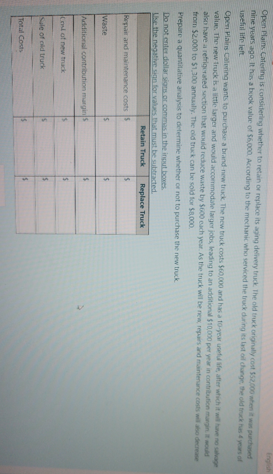 Please answer it English Open Plains Catering is