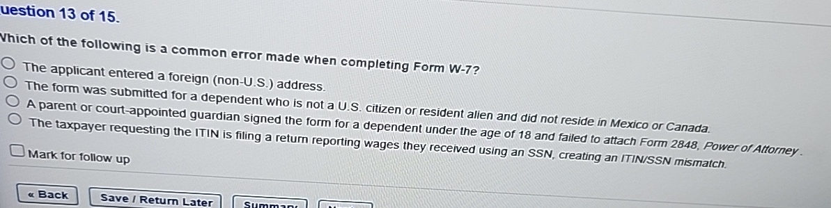 uestion 1 3 of 1 5 . Which of the following is a