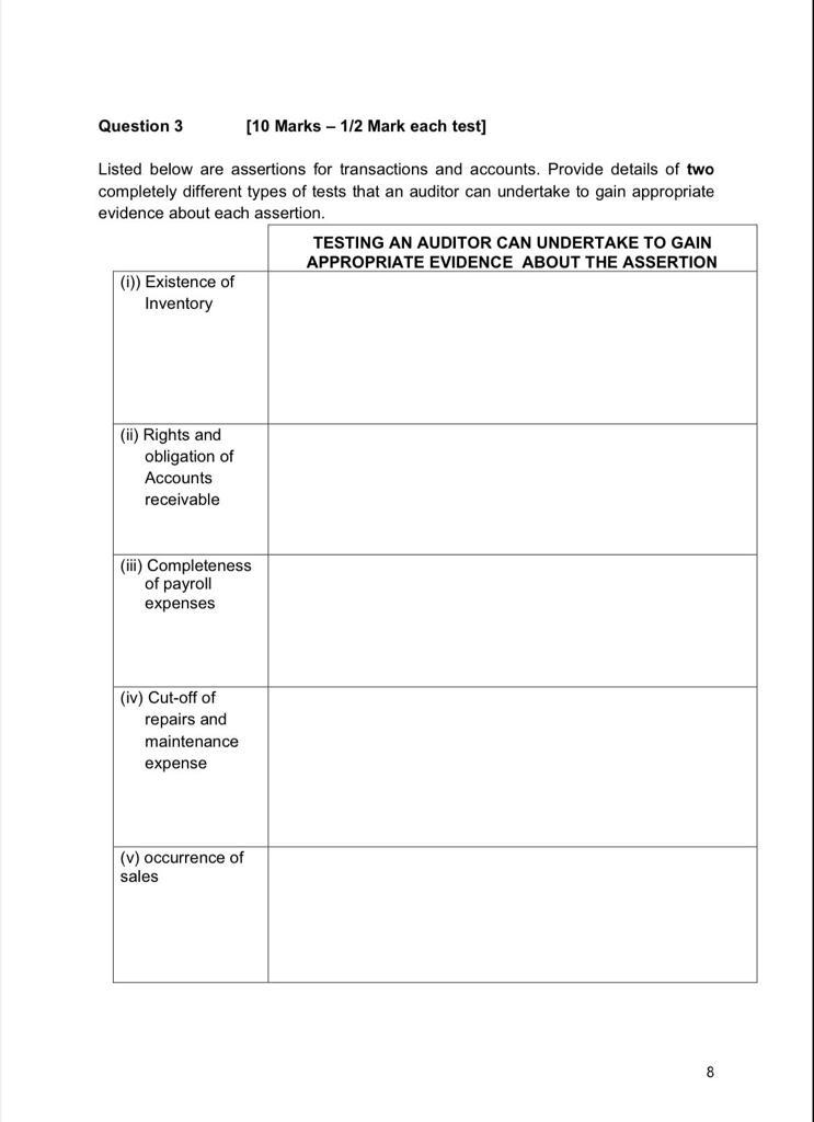 Question 4 [8 Marks] (a) Joe & Donald (J&D) Pty