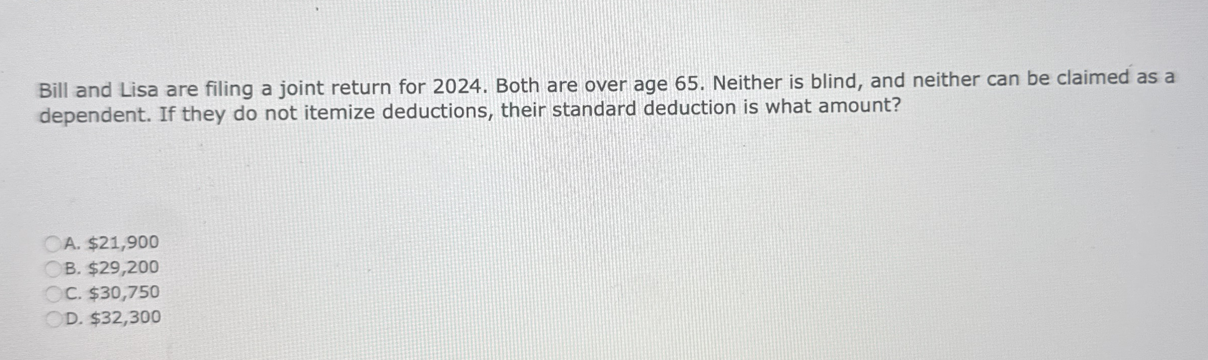 Bill and Lisa are filing a joint return for 2 0 2