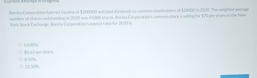 Current Attempt in Progress Bonita Corporation