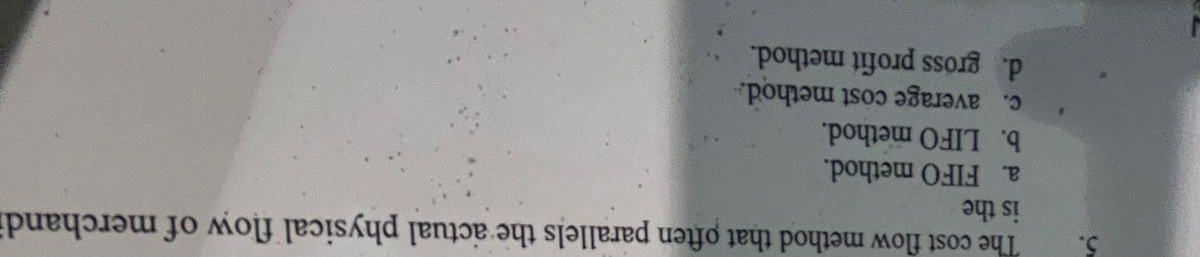 The cost flow method that often parallels the