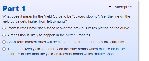 Part 1 Attempt 1/1 What does it mean for the