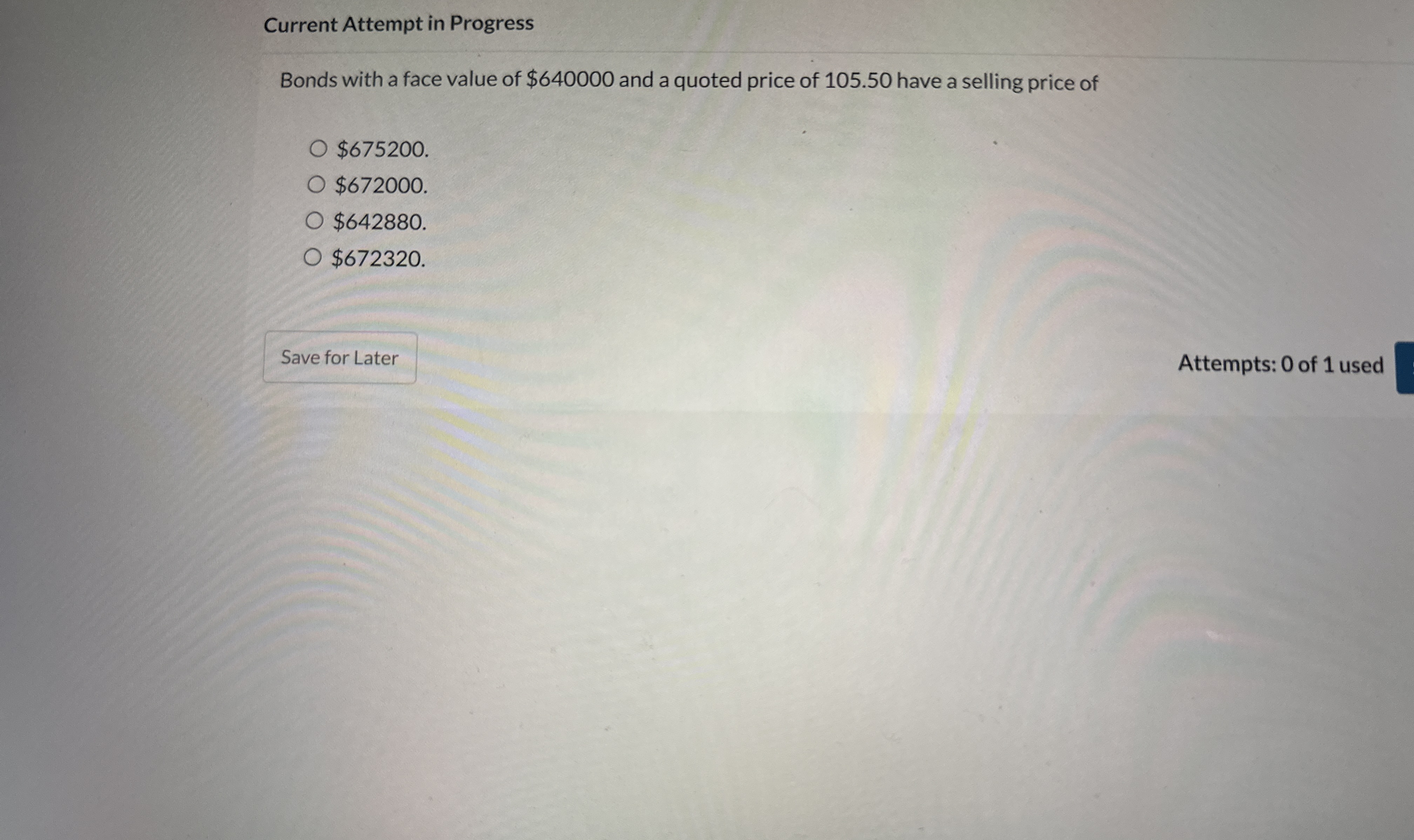 Current Attempt in Progress Bonds with a face