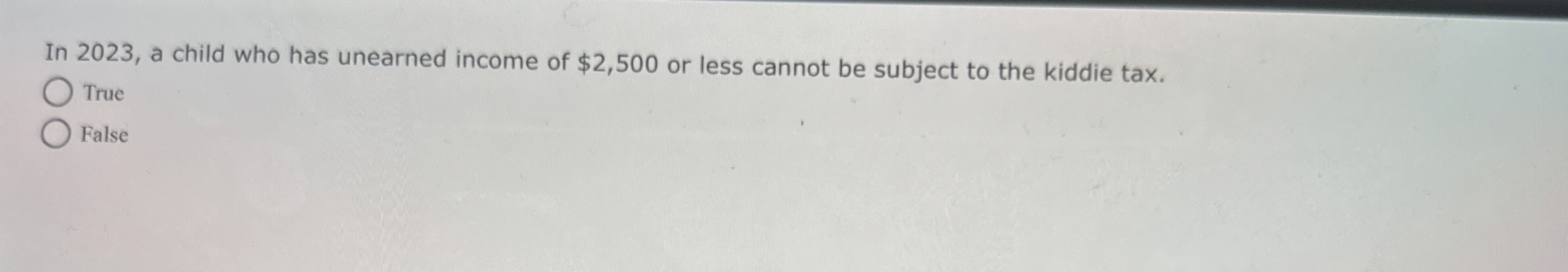 In 2 0 2 3 , a child who has unearned income of $