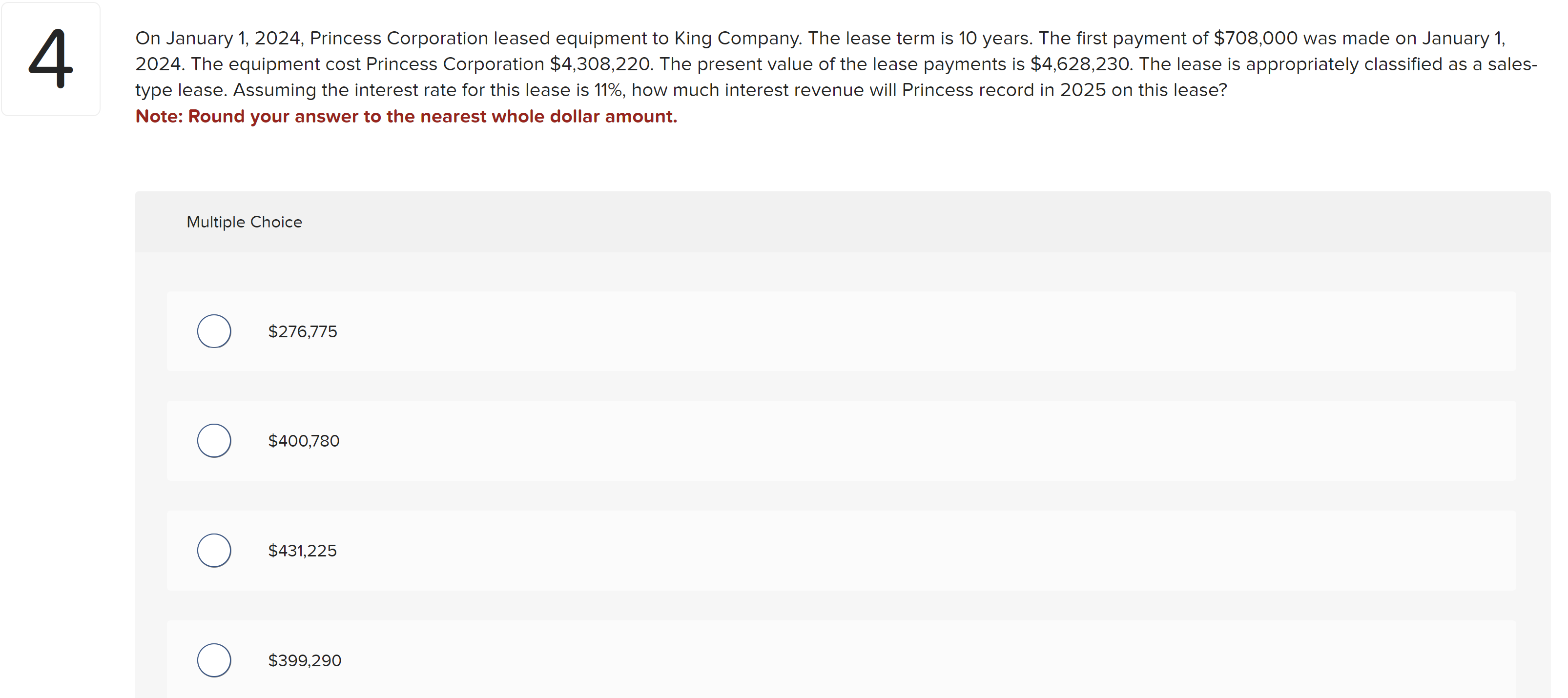 On January 1 , 2 0 2 4 , Princess Corporation