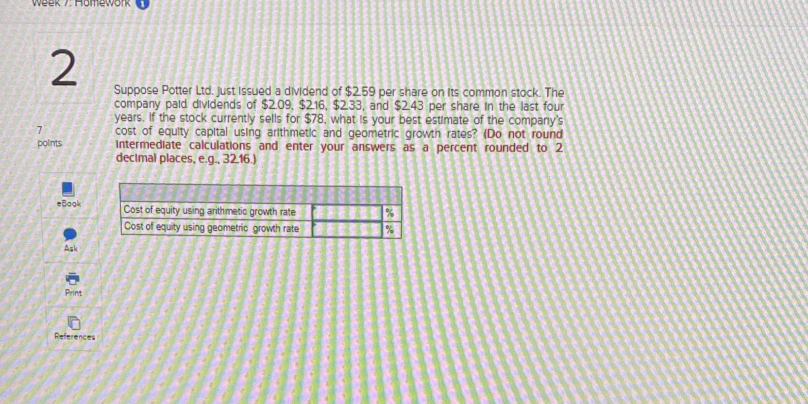 homework 1 2 Suppose Potter Lid. just Issued a