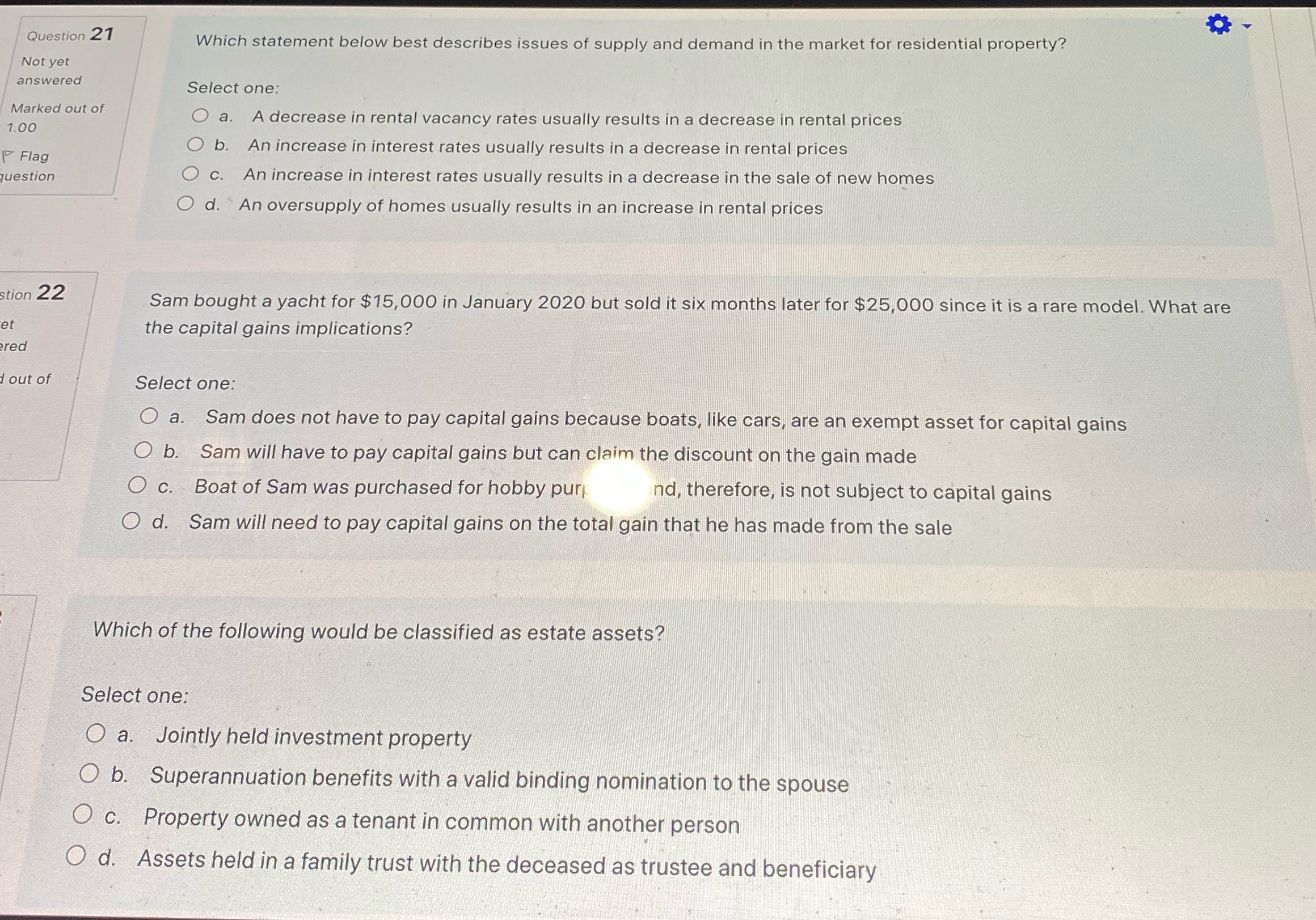 Question 21 Which statement below best describes
