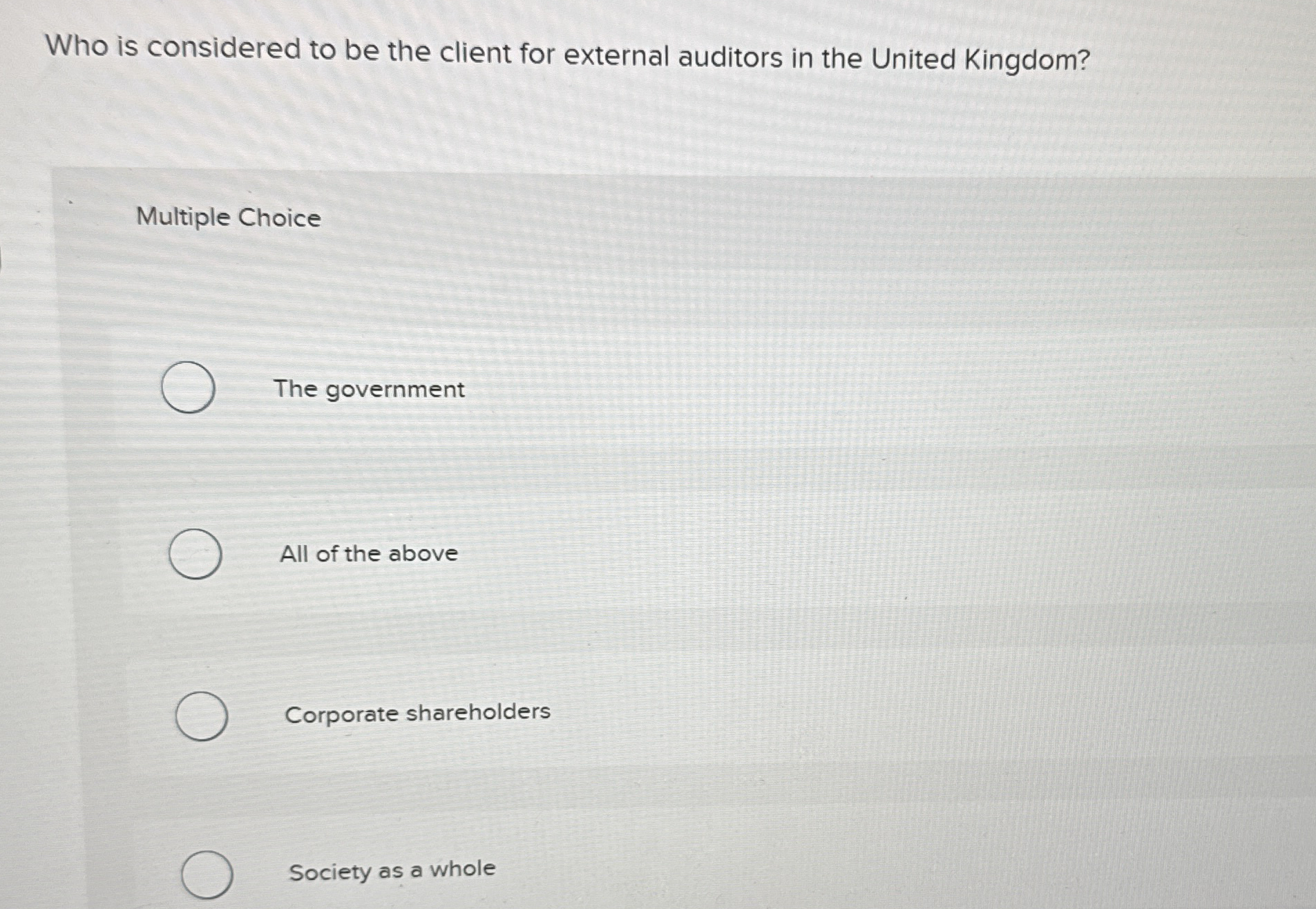 Who is considered to be the client for external