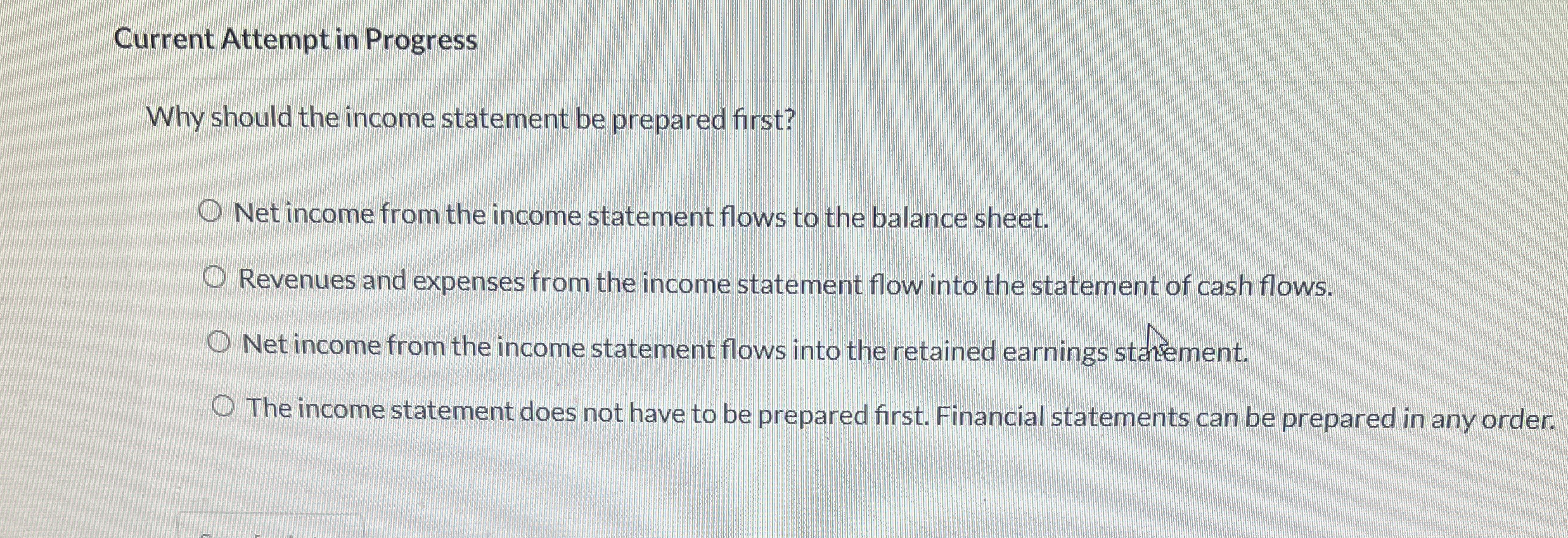 Current Attempt in Progress Why should the income