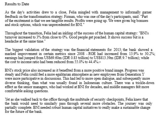 Results to Date As the day's activities drew