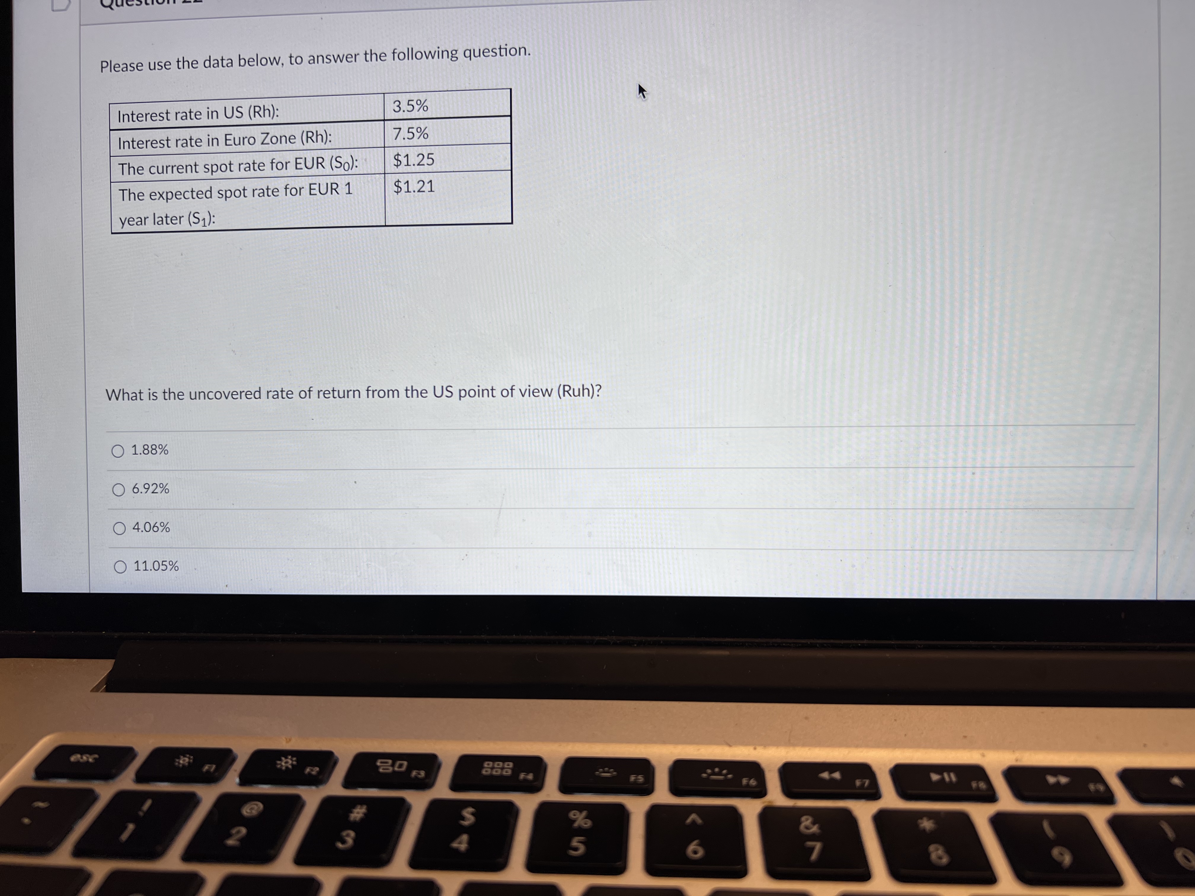 Question 19 10 pts Please use the data below to