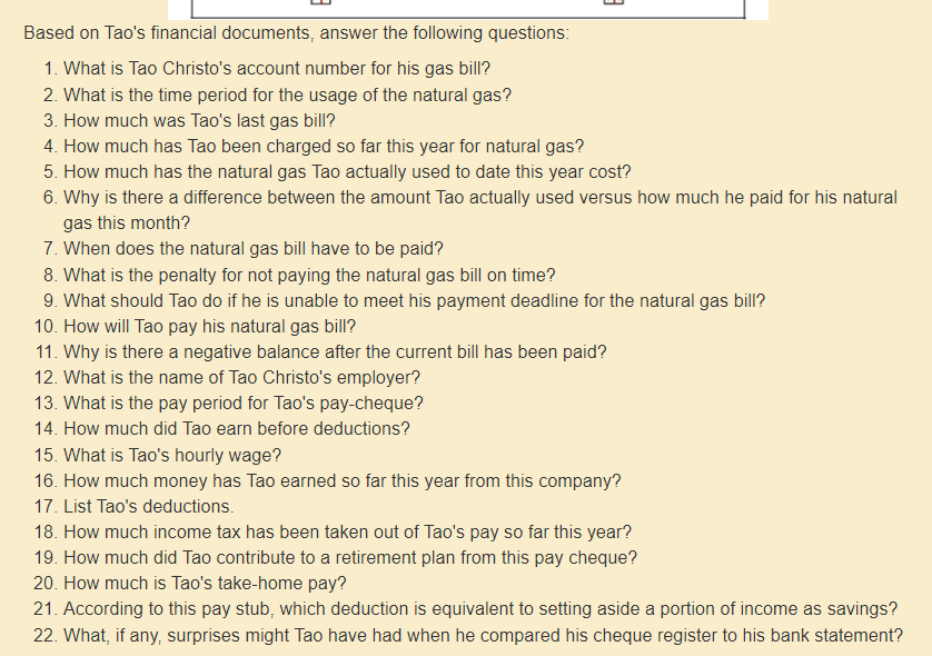 Tao's next cheque needs to be made out to