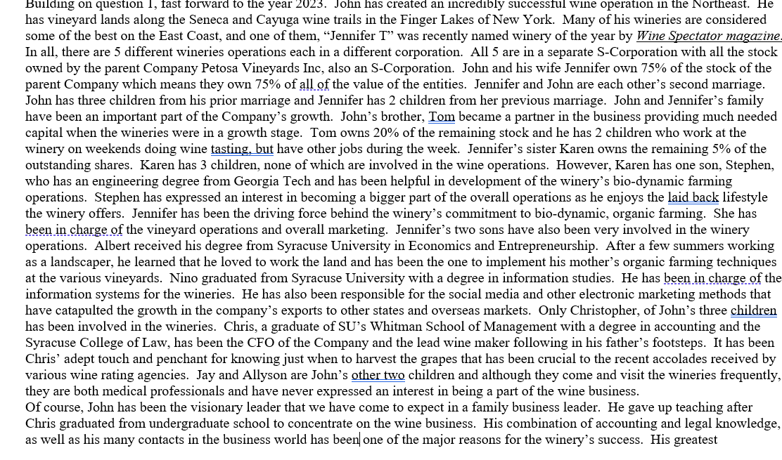 Building on question I, fast forward to the year