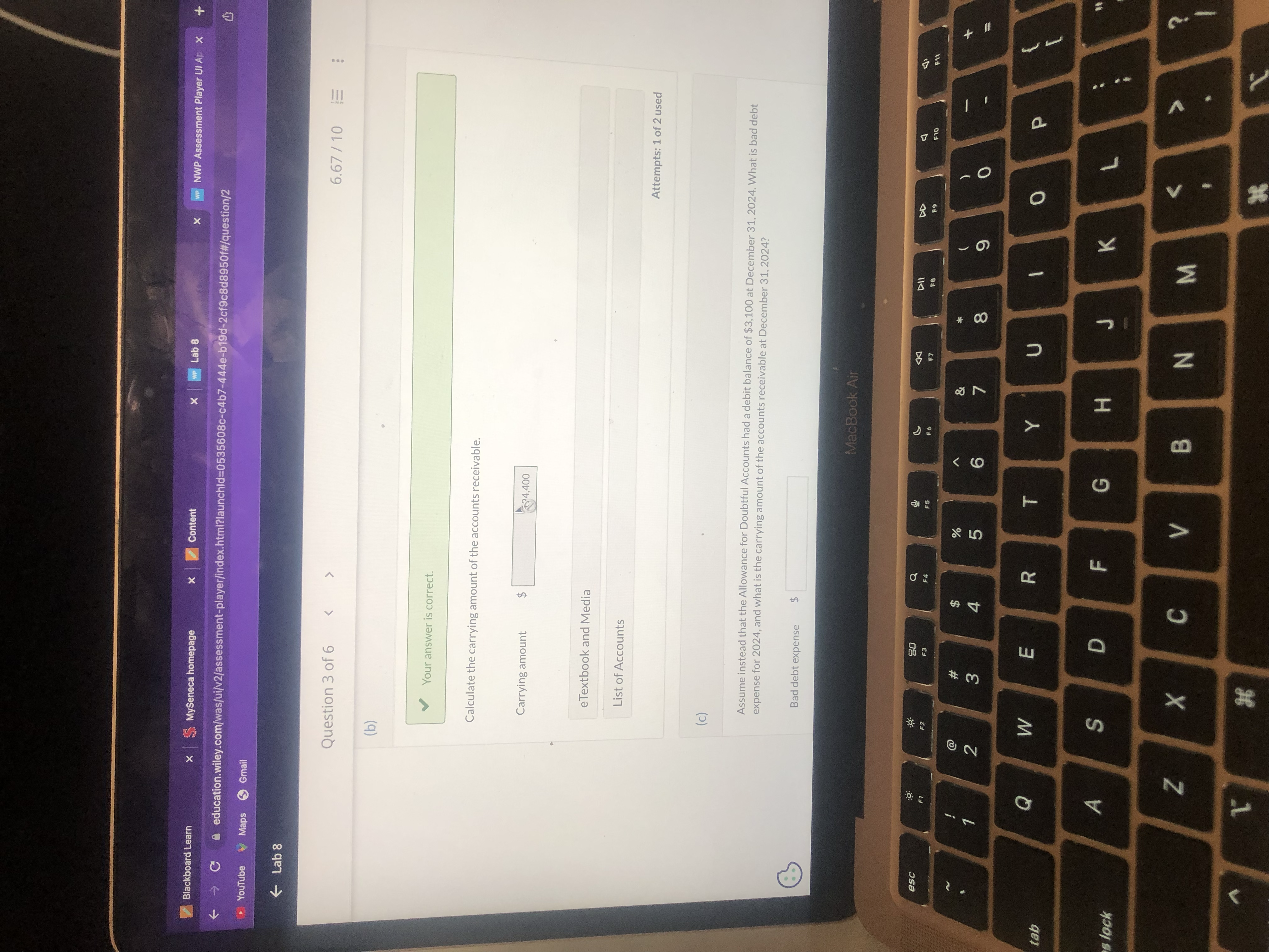 X MySeneca homepage X Content We Lab 8 we NWP
