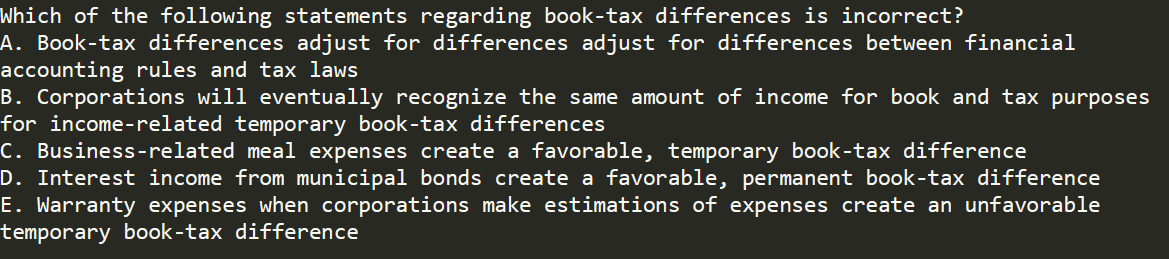 hich of the following statements regarding