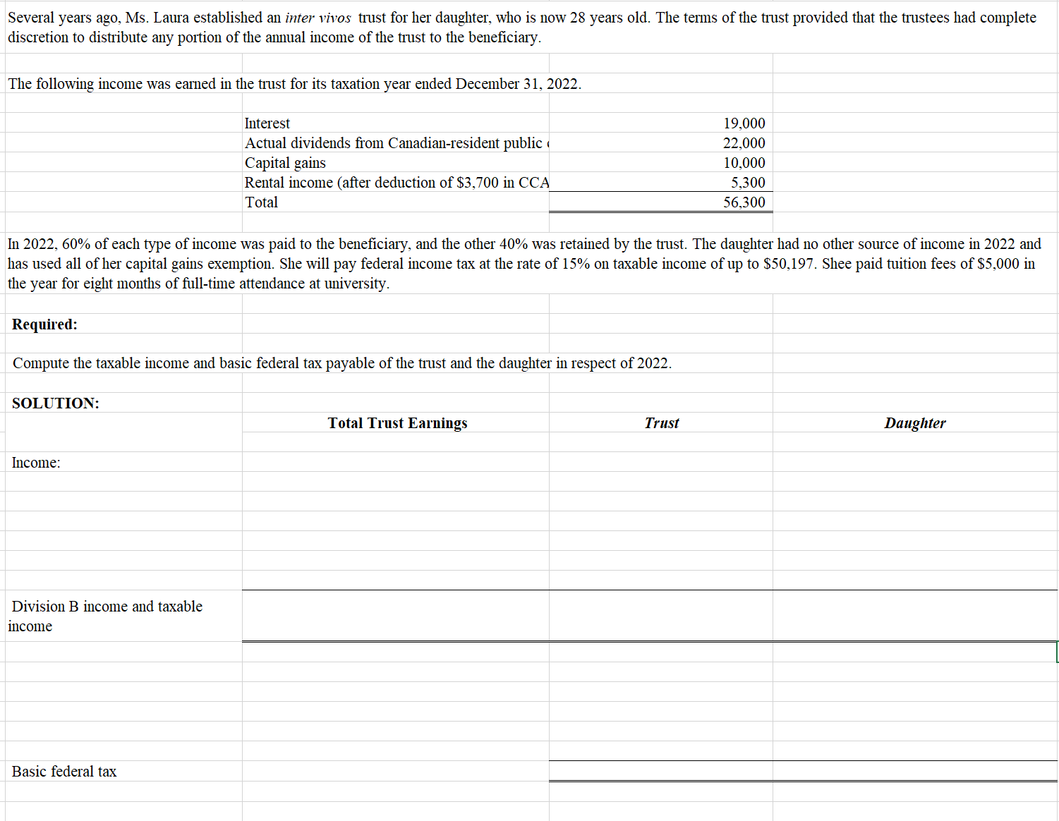 REFERENCE: Canadian Federal Income Taxation