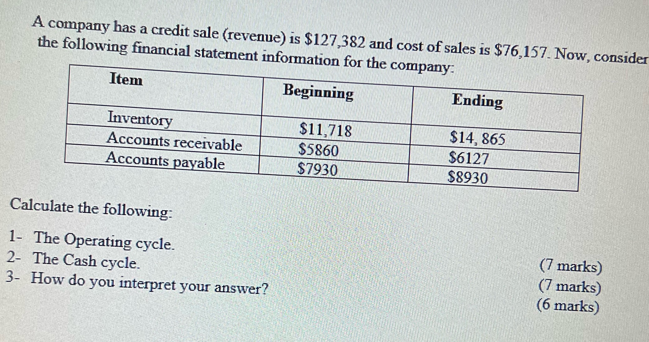 How do you interpret your answer A company has a