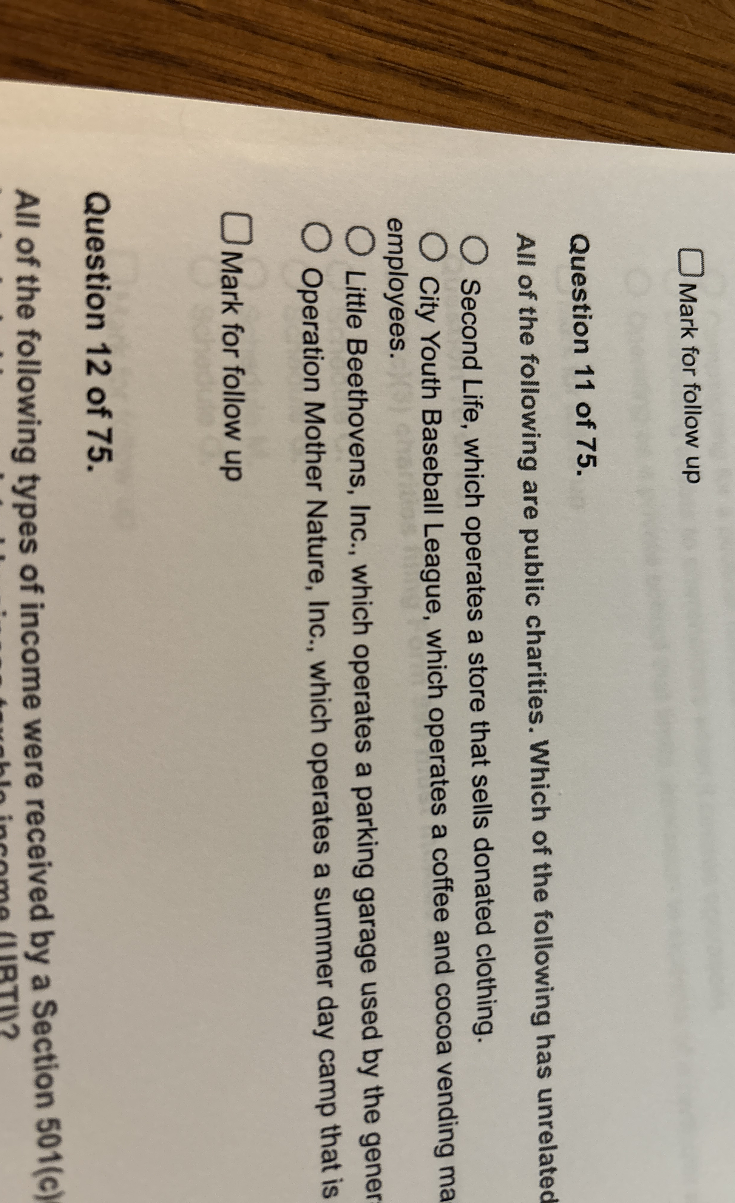 Which of the following factors weigh in favor of