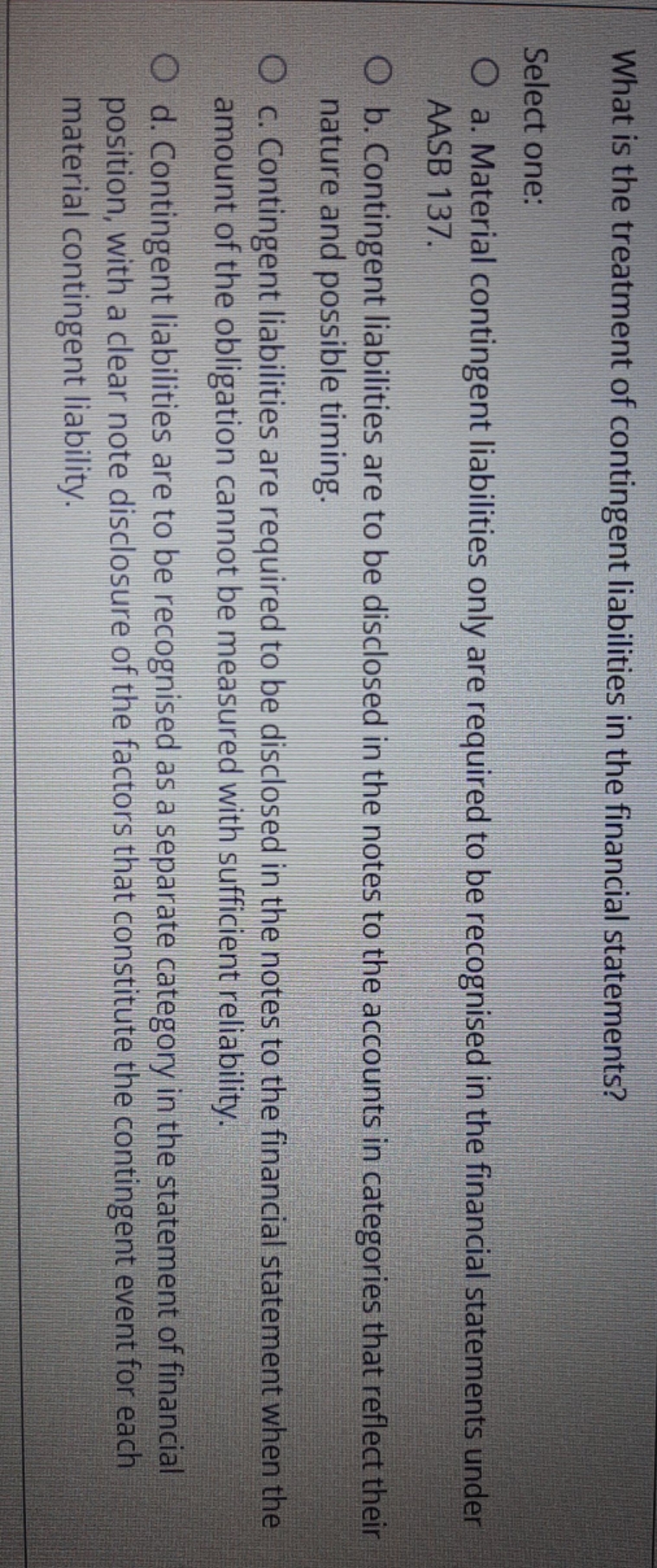 please ans me What is the treatment of contingent