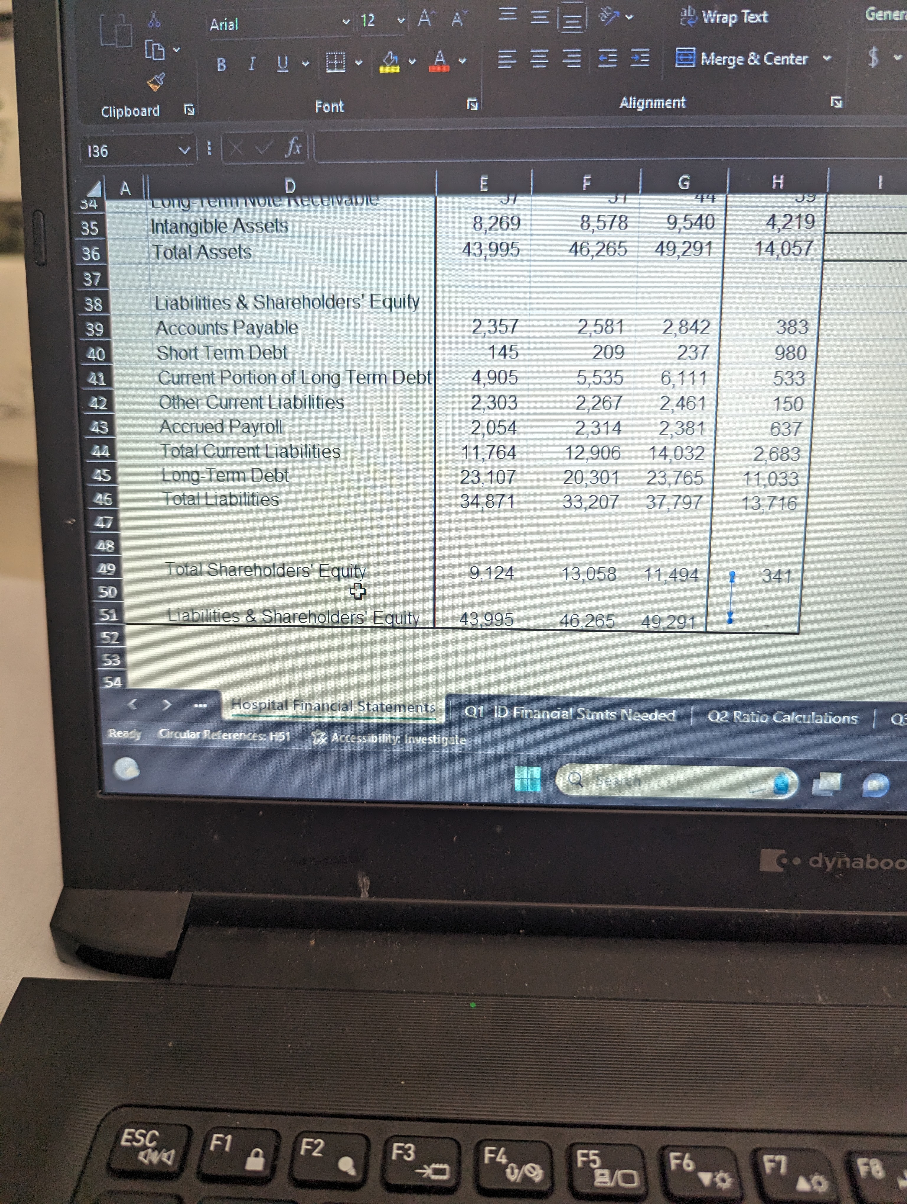 I have attached the balance sheet with all