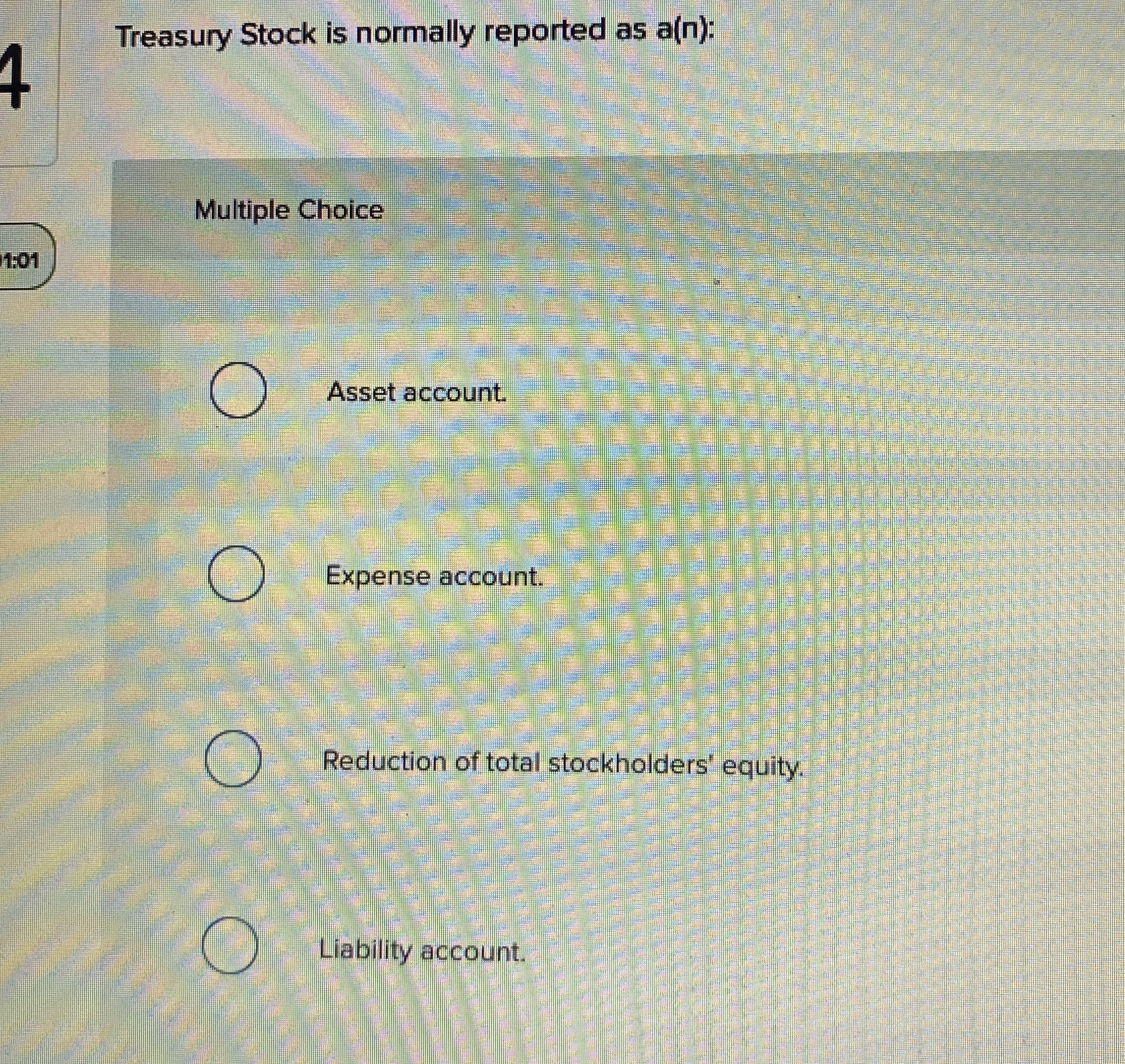 Treasury Stock is normally reported as a ( n ) :