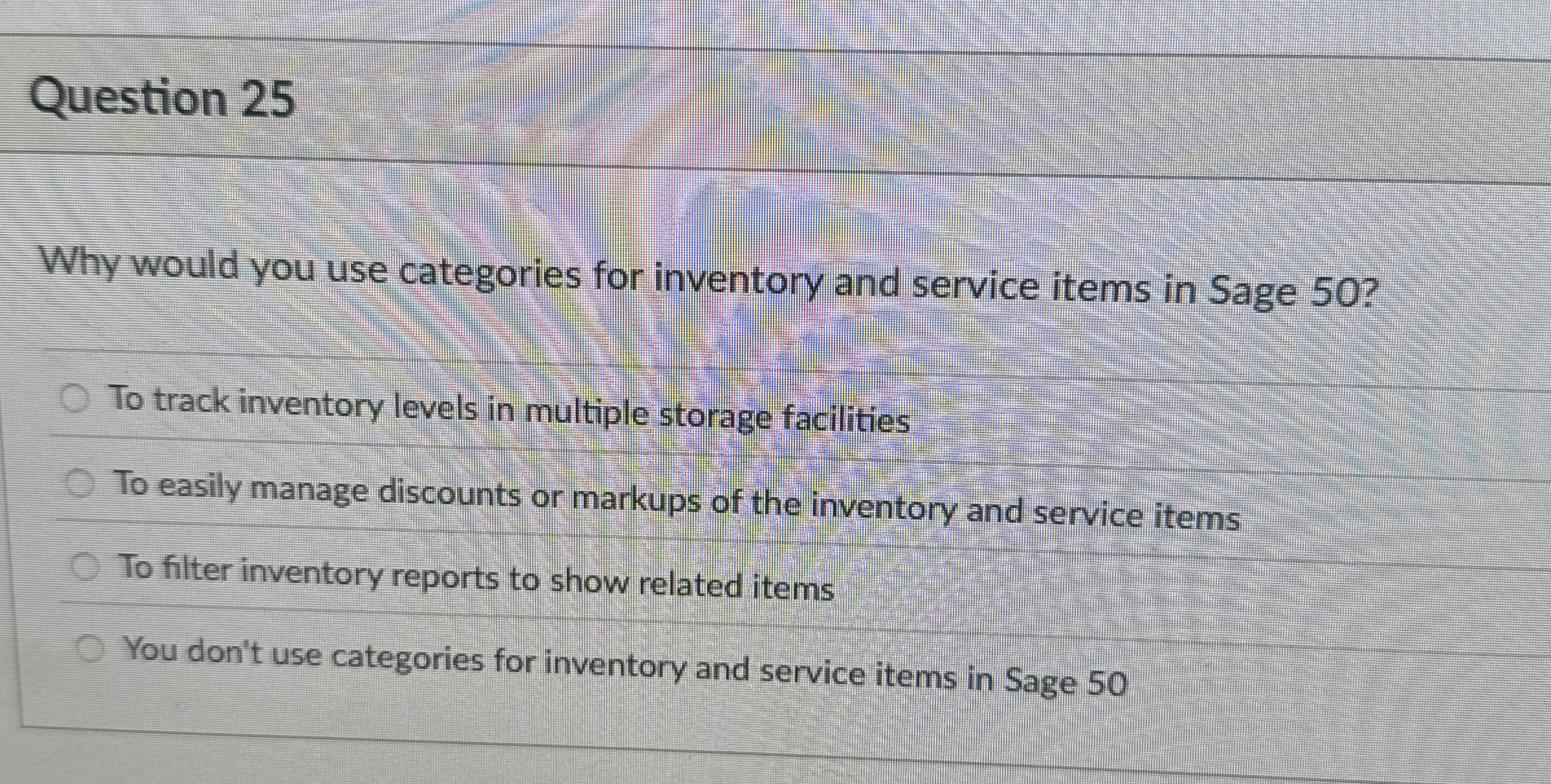 Question 2 5 Why would you use categories for