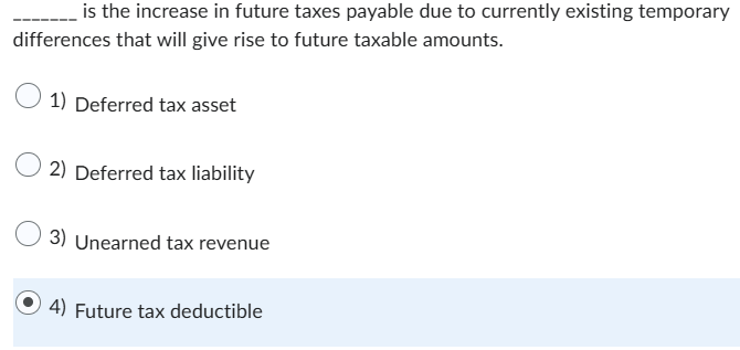 i s the increase i n future taxes payable due t o