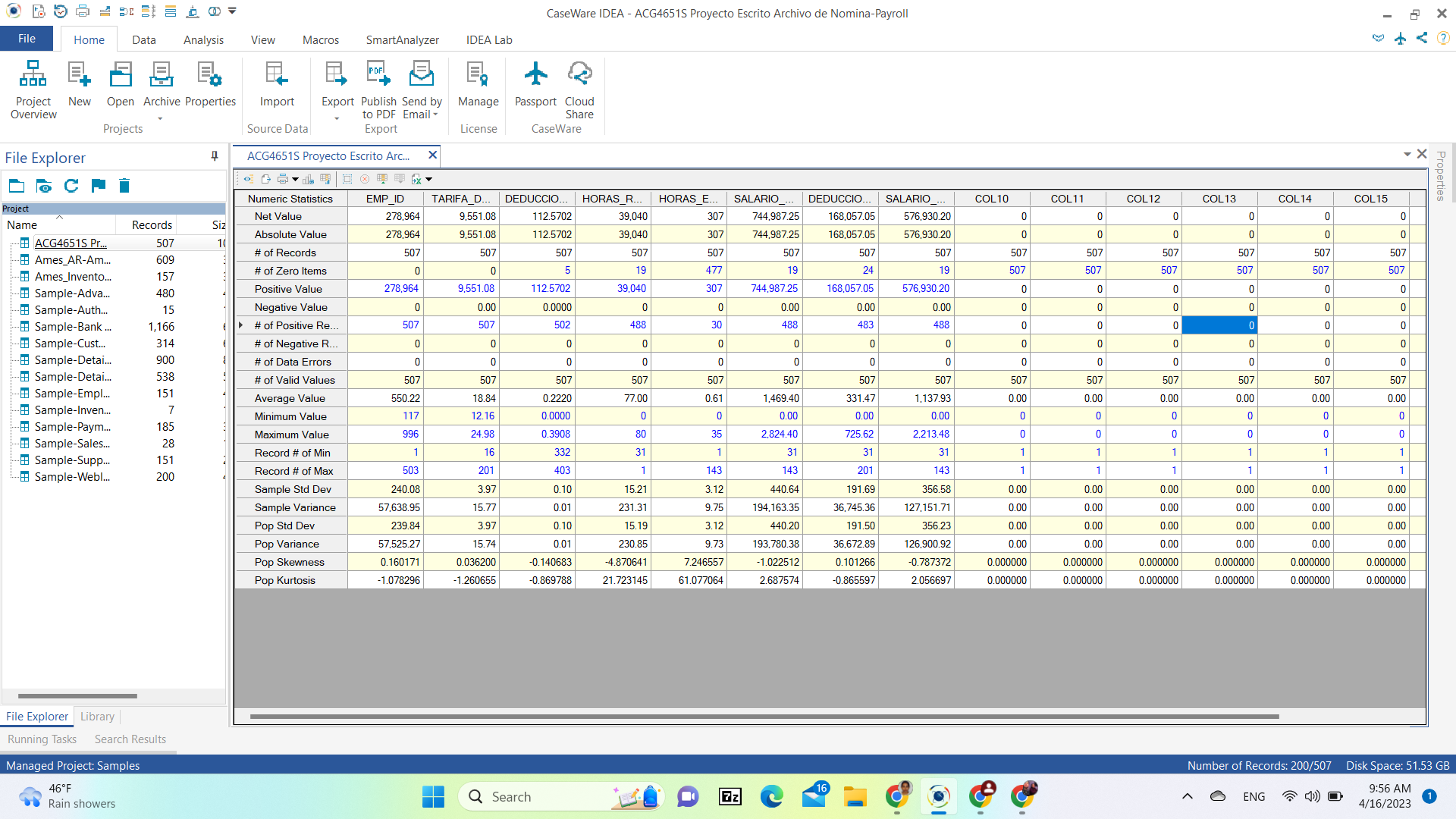CaseWare IDEA - ACG4651S Proyecto Escrito Archivo