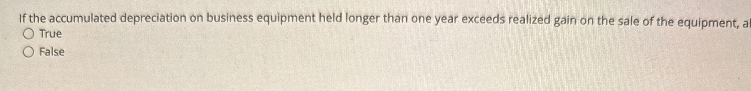 If the accumulated depreciation on business