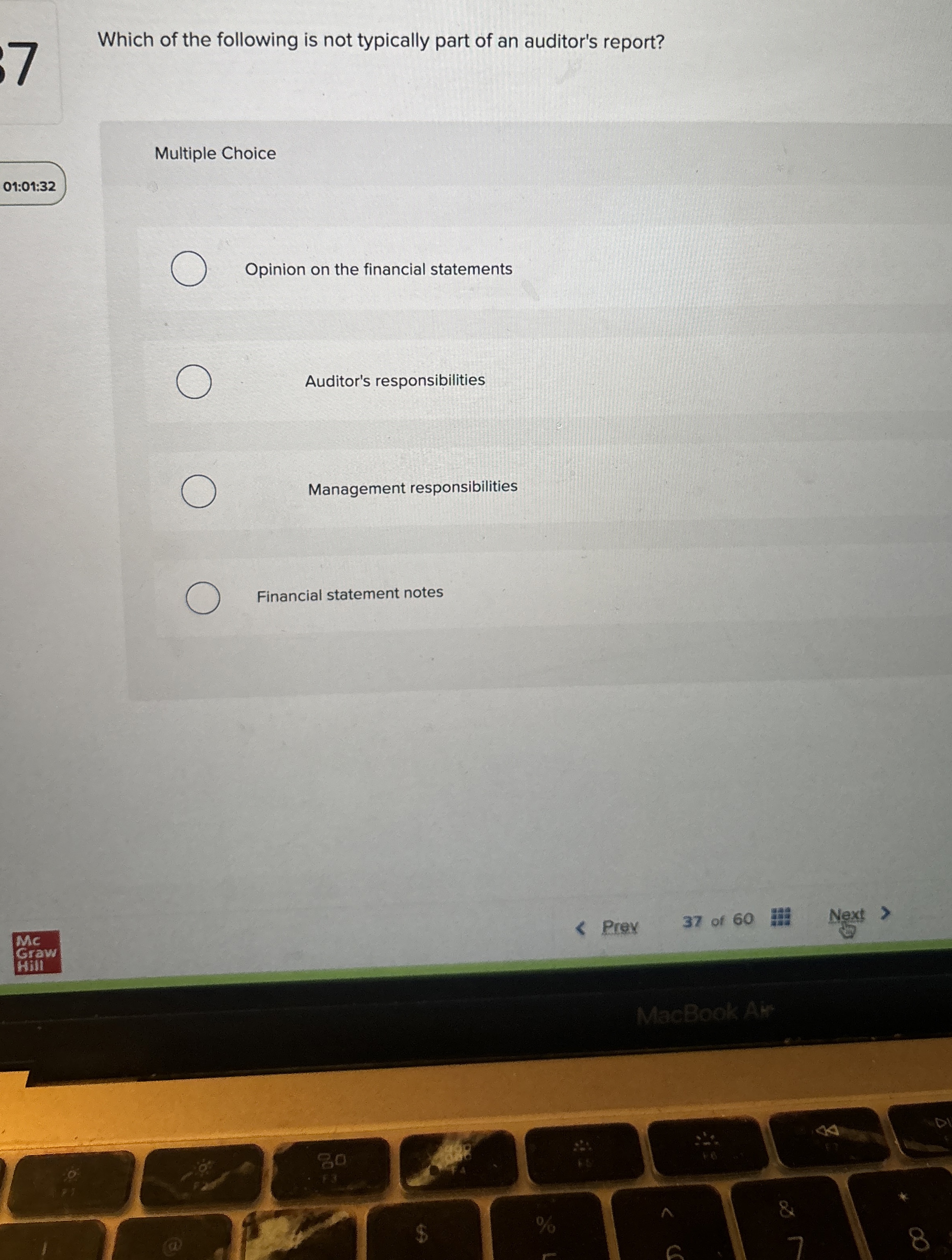 Which of the following is not typically part of